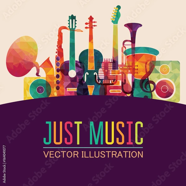 Obraz Colorful music background. Vector illustration