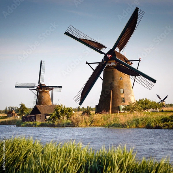 Obraz Old windmills at Netherlands