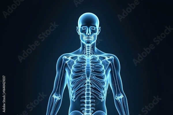 Fototapeta 3d illustration of a human skeleton.