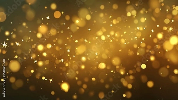 Fototapeta dreamy loop of yellow blurry lights and star sparkles, soft bokeh glow, ambient golden atmosphere, cinematic lighting, seamless motion
