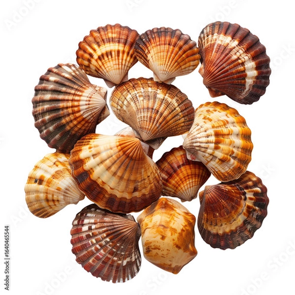 Obraz Seashells pile, ocean beach background, summer decor