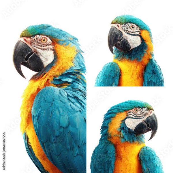 Obraz Colorful macaw close-ups in a grid pattern