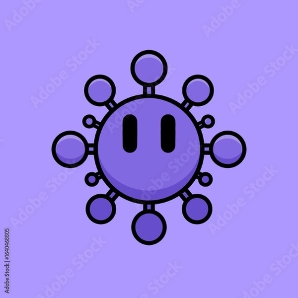 Fototapeta cute virus with round spikes