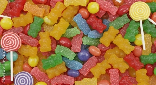Obraz Assorted candies and sweets display