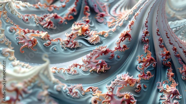 Fototapeta Fractal zoom revealing repeating patterns in apparent randomness
