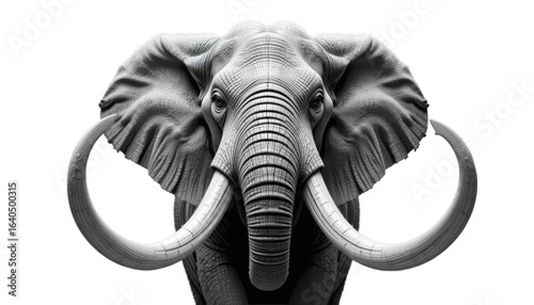 Fototapeta A close-up of a watering can and a hose, isolated with an elephant's trunk