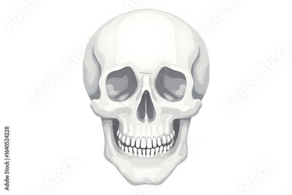 Fototapeta Anatomical Human Skull Isolated on White Background Detailed