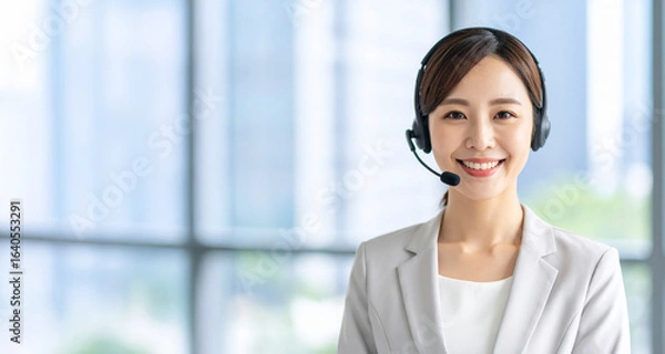 Fototapeta オンライン会議をする女性