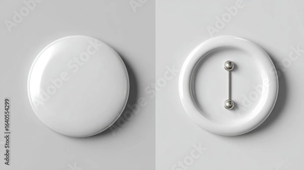 Obraz Blank oval white button mockup