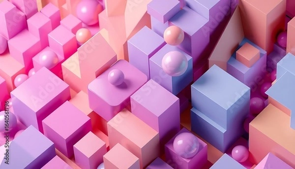 Obraz Crystal-like polygonal structures reflecting ambient light