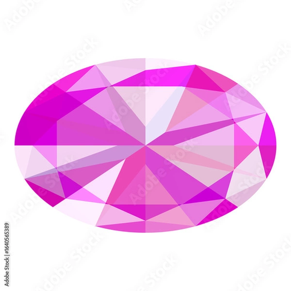 Fototapeta きらめくカラフルな宝石のイラストレーション（バリエーションあり）｜ピンクトルマリン、楕円
