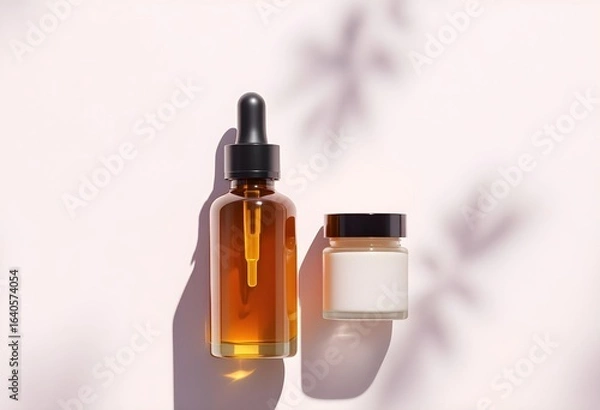 Obraz Elegant Dropper Bottle on Gradient Background – Branding Ready