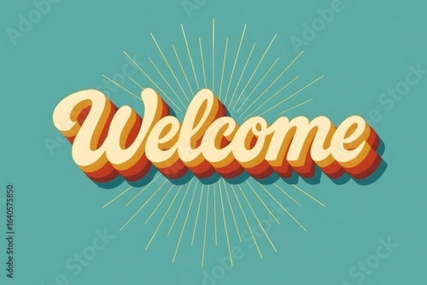 Fototapeta Welcome Retro Style Lettering for Invitation or Greeting Card