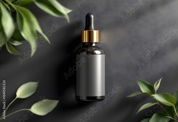 Obraz Top View of Two Dropper Bottles with Soft Studio Shadows