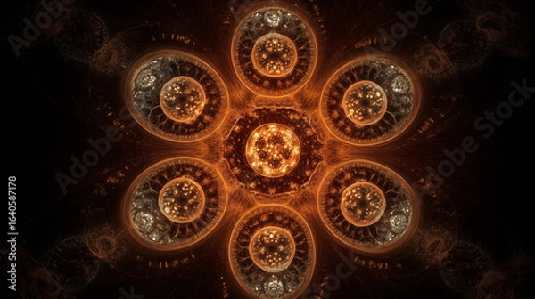 Fototapeta Fractal-generated abstract texture with infinite symmetry 