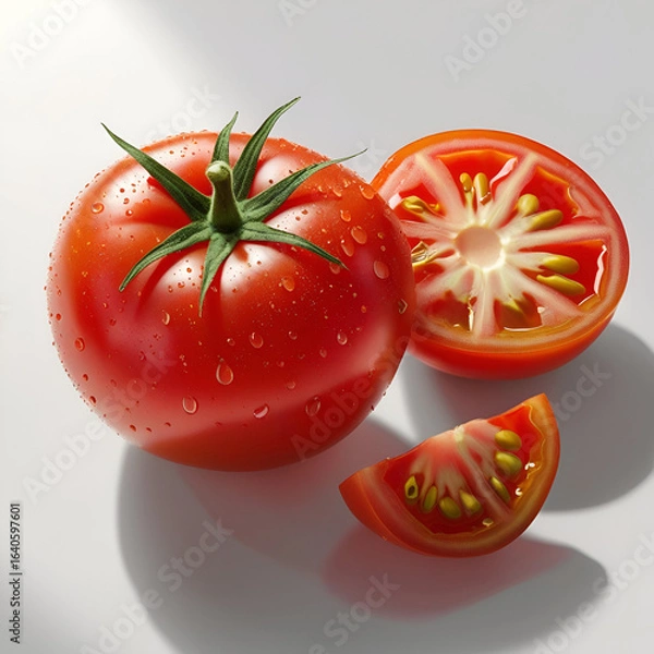 Obraz tomatoes on a white background