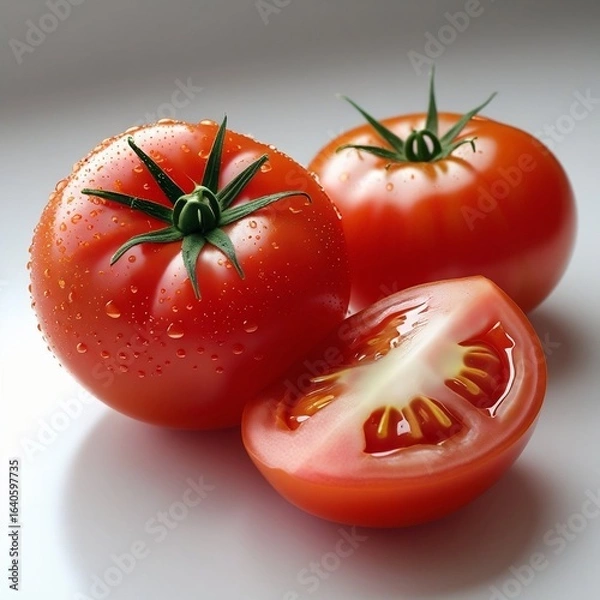 Obraz tomatoes on a white background