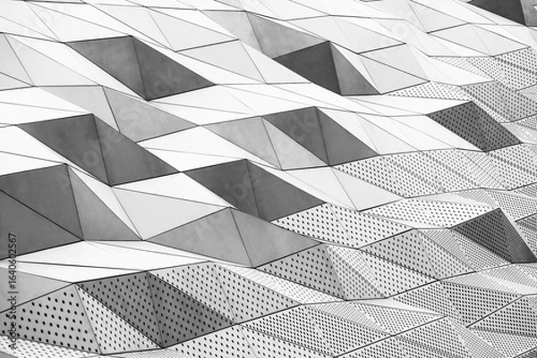 Fototapeta Metal Steel Geometric pattern Art wall modern design Architecture details 