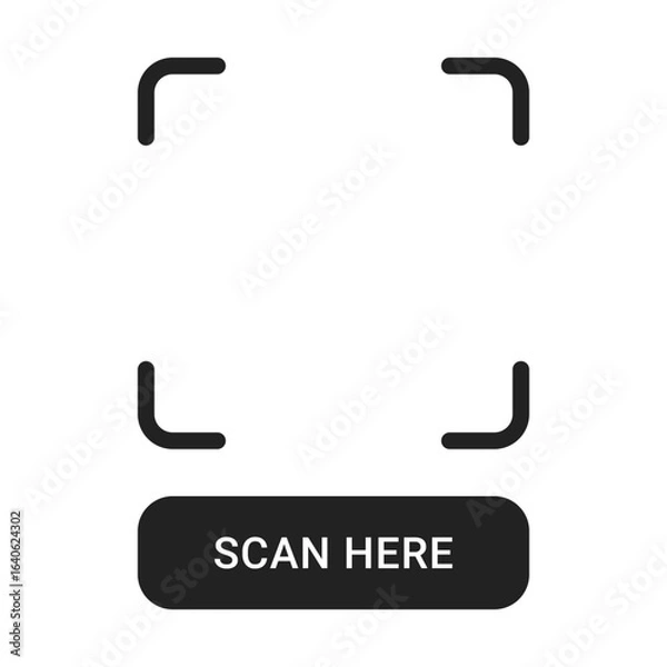 Obraz QR Code sign with scan here text