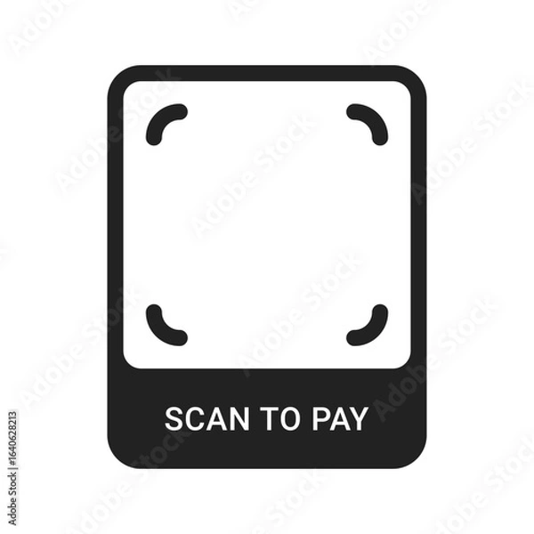 Fototapeta QR code sign with scan to pay text