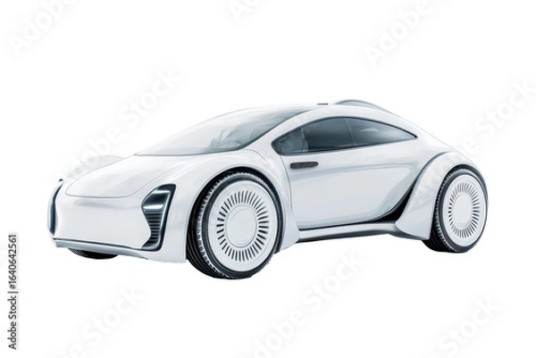 Fototapeta Electric car concept showcasing innovative design features and futuristic aesthetics in a clean, isolated environment