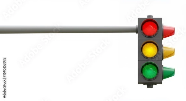 Fototapeta Traffic signal isolated on white background