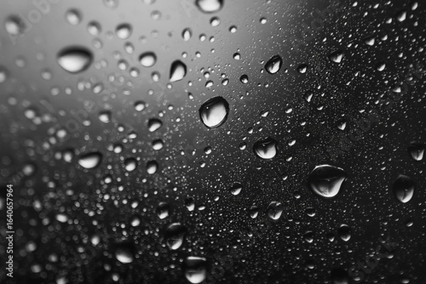 Fototapeta Close-up of raindrops on window glass