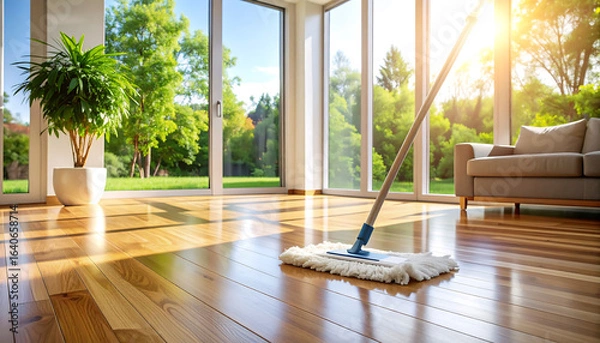 Obraz Modern home cleaning sunlight