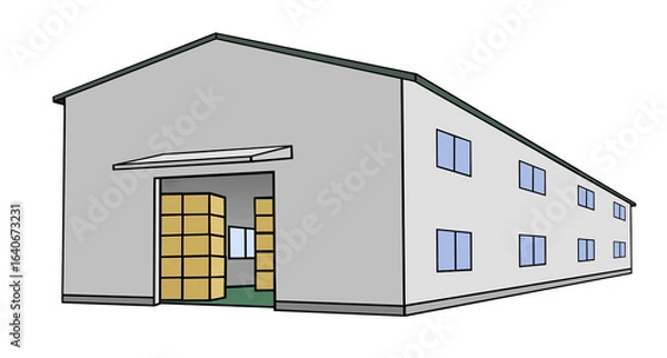 Obraz 物流倉庫のイラスト