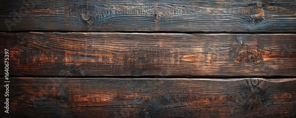 Fototapeta Close-up of dark walnut wood texture, showcasing the deep brown tones and intricate patterns in the wood's natural grain, Generative AI
