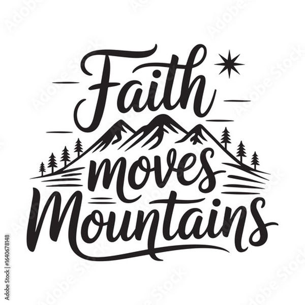 Fototapeta Faith Can Move Mountains Matthew, Christian design, Christian bundle, Christian T-shirt design, Christian quotes design