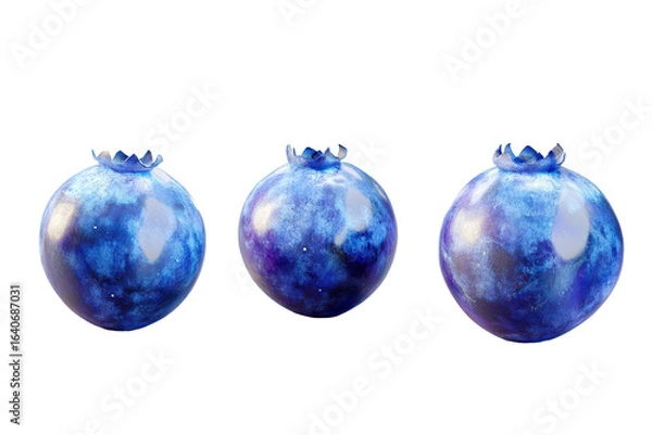 Obraz Fresh blueberries fruit icon in a colorful design on a transparent background showcasing a vibrant and appealing visual