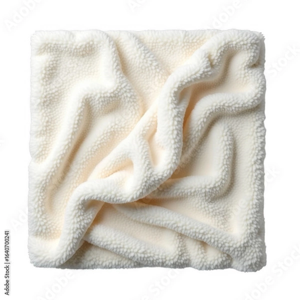 Obraz Cozy creamy blanket texture isolated on transparent background presenting warmth and softness
