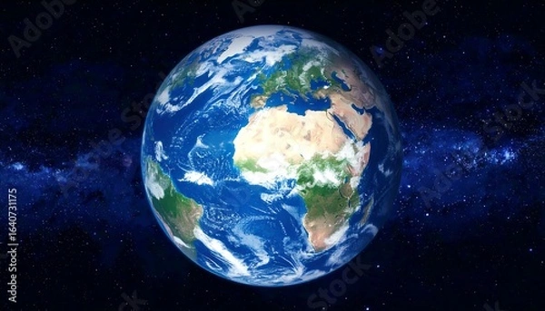 Fototapeta Earth from space A vibrant view of our planet with surrounded by the cosmos.