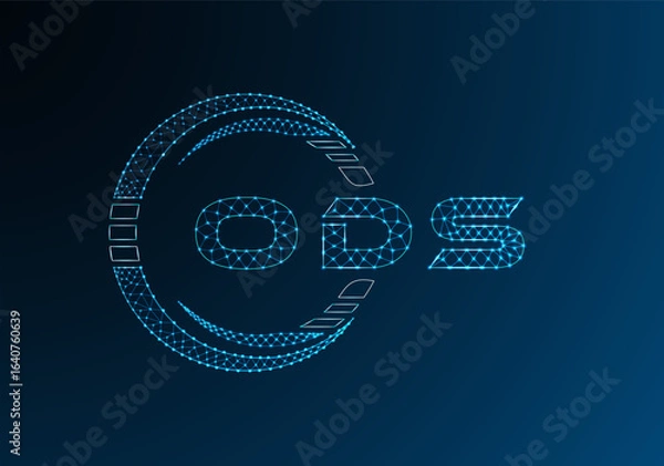Obraz ODS low poly letter logo vector design. ODS lower poly logo design. Low poly logo.