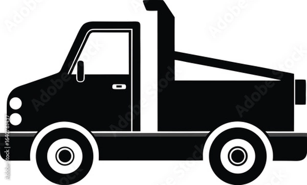 Obraz Silhouette of a tow truck from the side