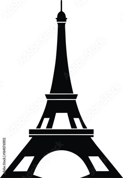 Obraz Elegant eiffel tower silhouette vector design