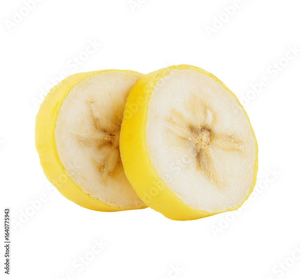 Fototapeta banana slices on white background, close-up