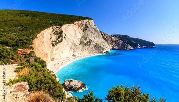 Fototapeta Panoramic view of a beautiful beach