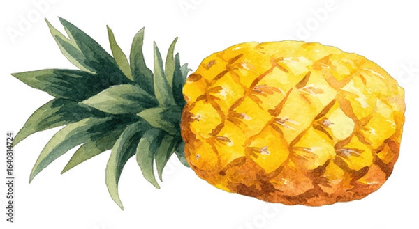 Obraz Watercolor pineapple illustration