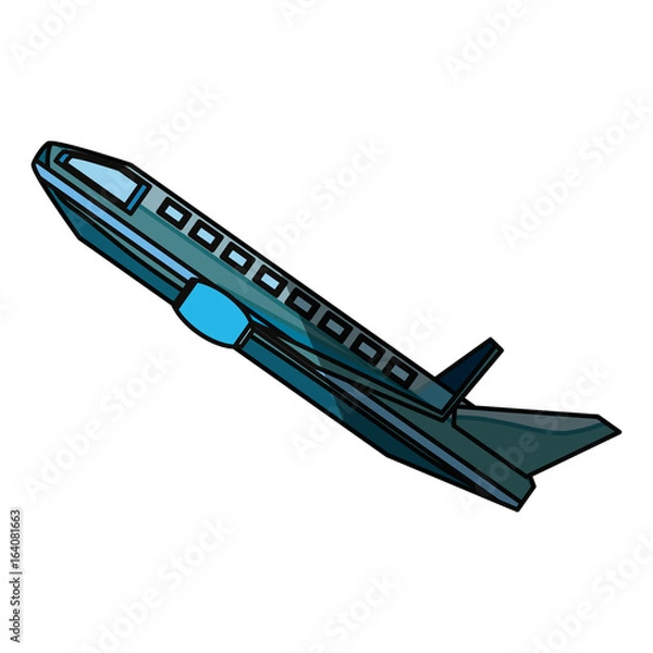 Fototapeta Airplane jet isolated