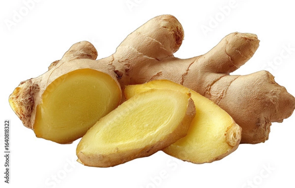 Obraz Fresh ginger root with slices