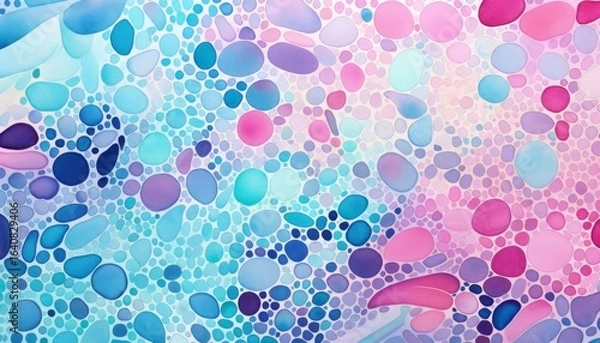 Fototapeta Colorful abstract pattern created with circles and bubbles in various shades of pink and blue for creative backgrounds