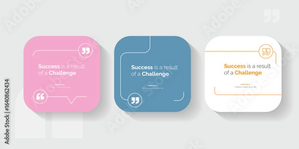 Obraz Set Bubble testimonial banner, quote, infographic. Social media post template designs for quotes. Empty speech bubbles, quote bubbles and text box
