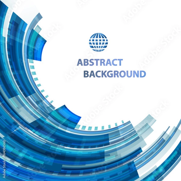 Fototapeta Technology abstract blue background with transparency hologram and shapes.