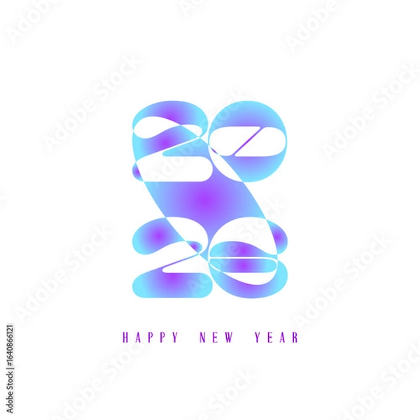 Obraz  2026 typography in purple and blue gradient abstract style