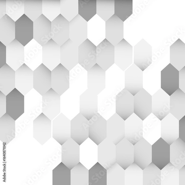 Obraz Abstract geometric pattern of interlocking hexagons in grayscale tones