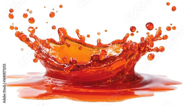 Obraz Orange liquid splash on dark background