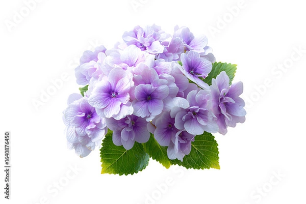 Fototapeta Cluster of delicate purple and white flowers isolated on transparent background