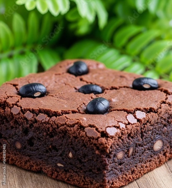 Fototapeta chocolate cake with mint